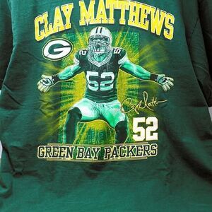 NFL Team Apparel / Classic Posed Clay Matthews Size L T-shirt #52 Cheese-heads